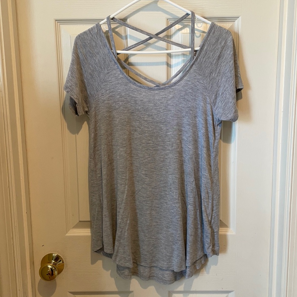 Basic Grey Top w/ Crossed Back